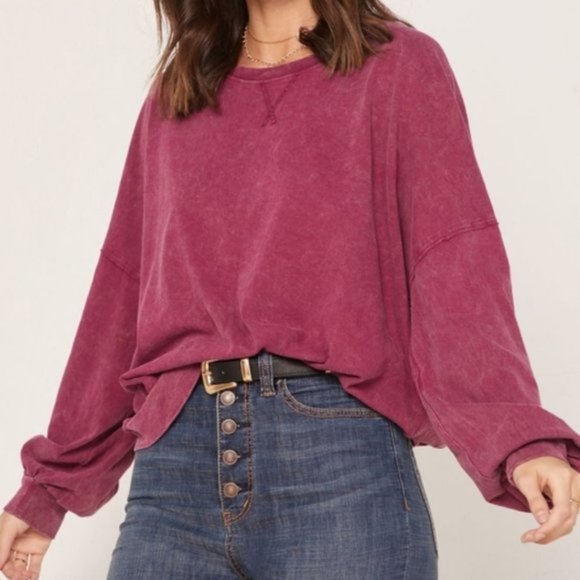 Free People Sweaters - NWT Free People Oversized Crew Neck Sweater Medium